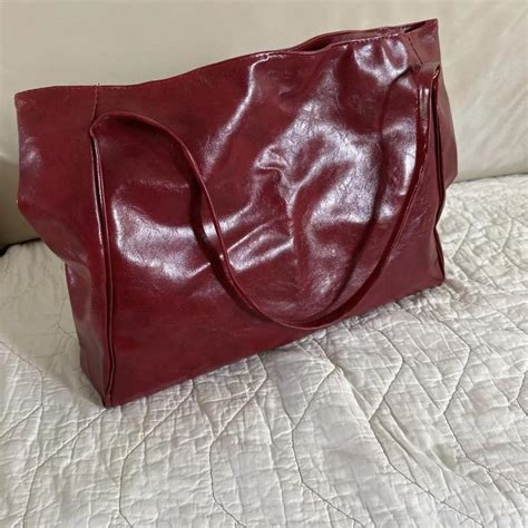 cherry red tote bag